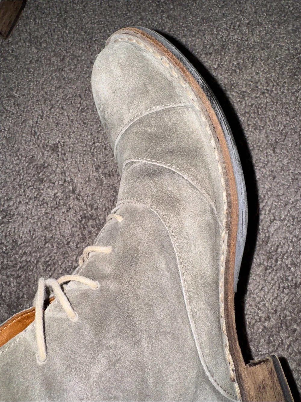 Fiorentini + Baker Gray Suede Chukka Lace-Up Boots